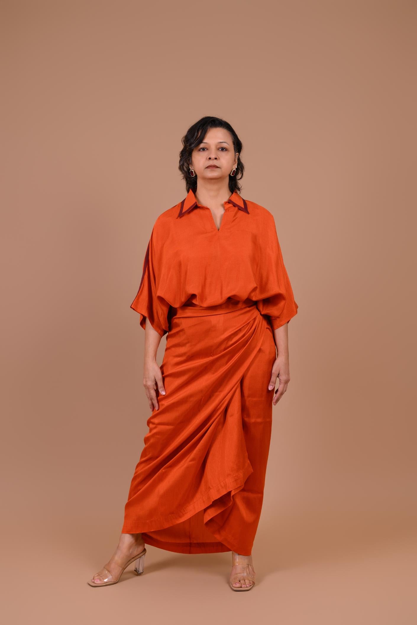 Saffron | sarong skirt and top