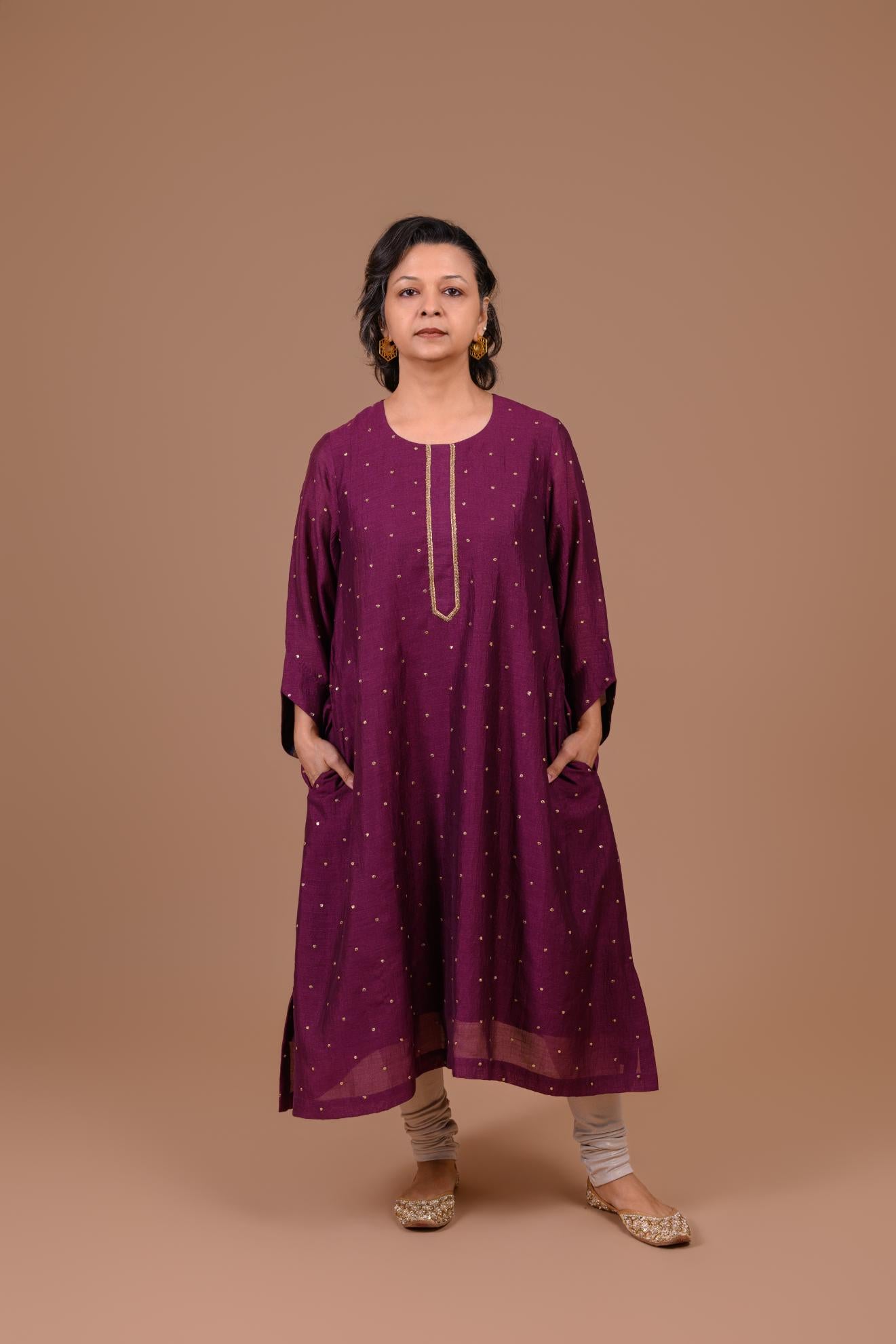 ZIYA | Plum silk kurta