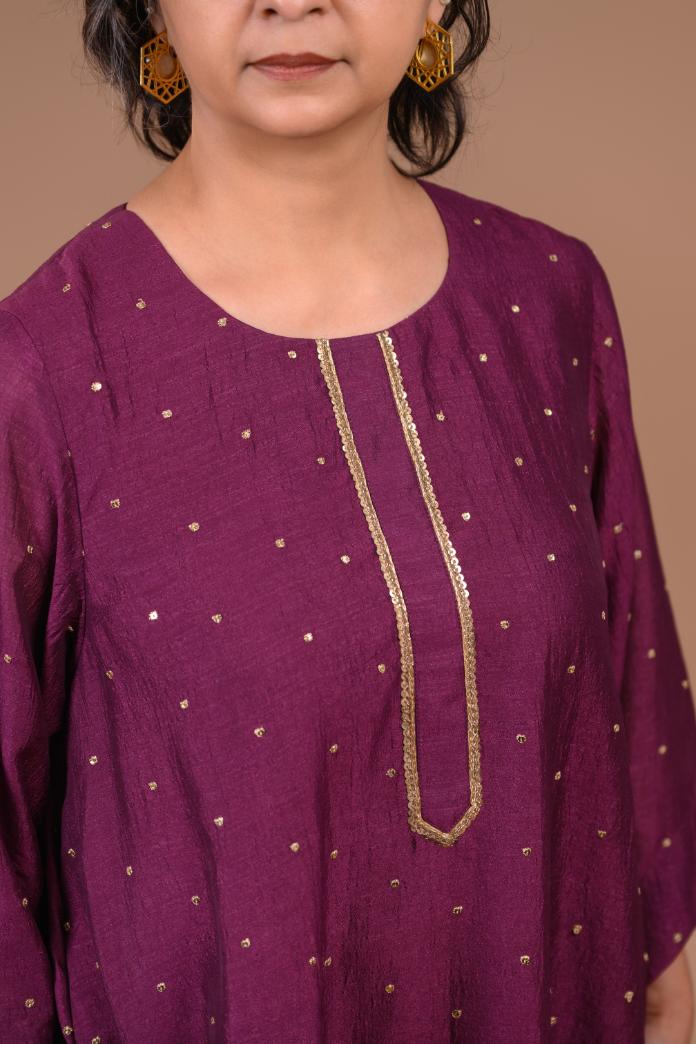 ZIYA | Plum silk kurta