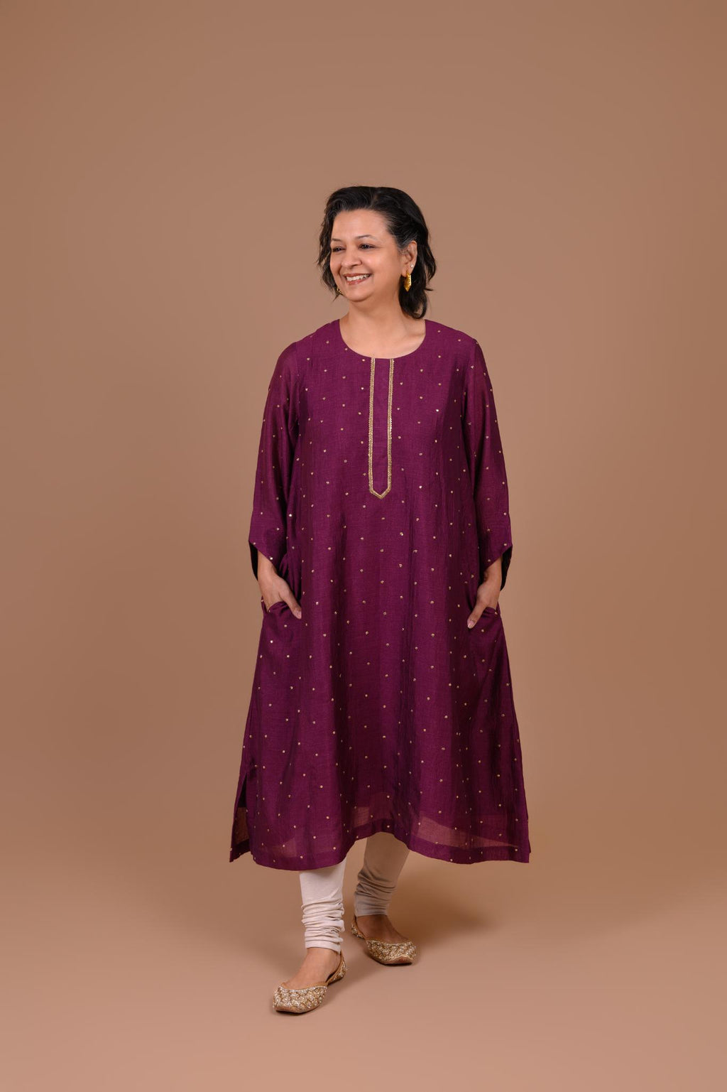 ZIYA | Plum silk kurta