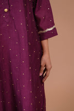 Noor | Plum silk kurta