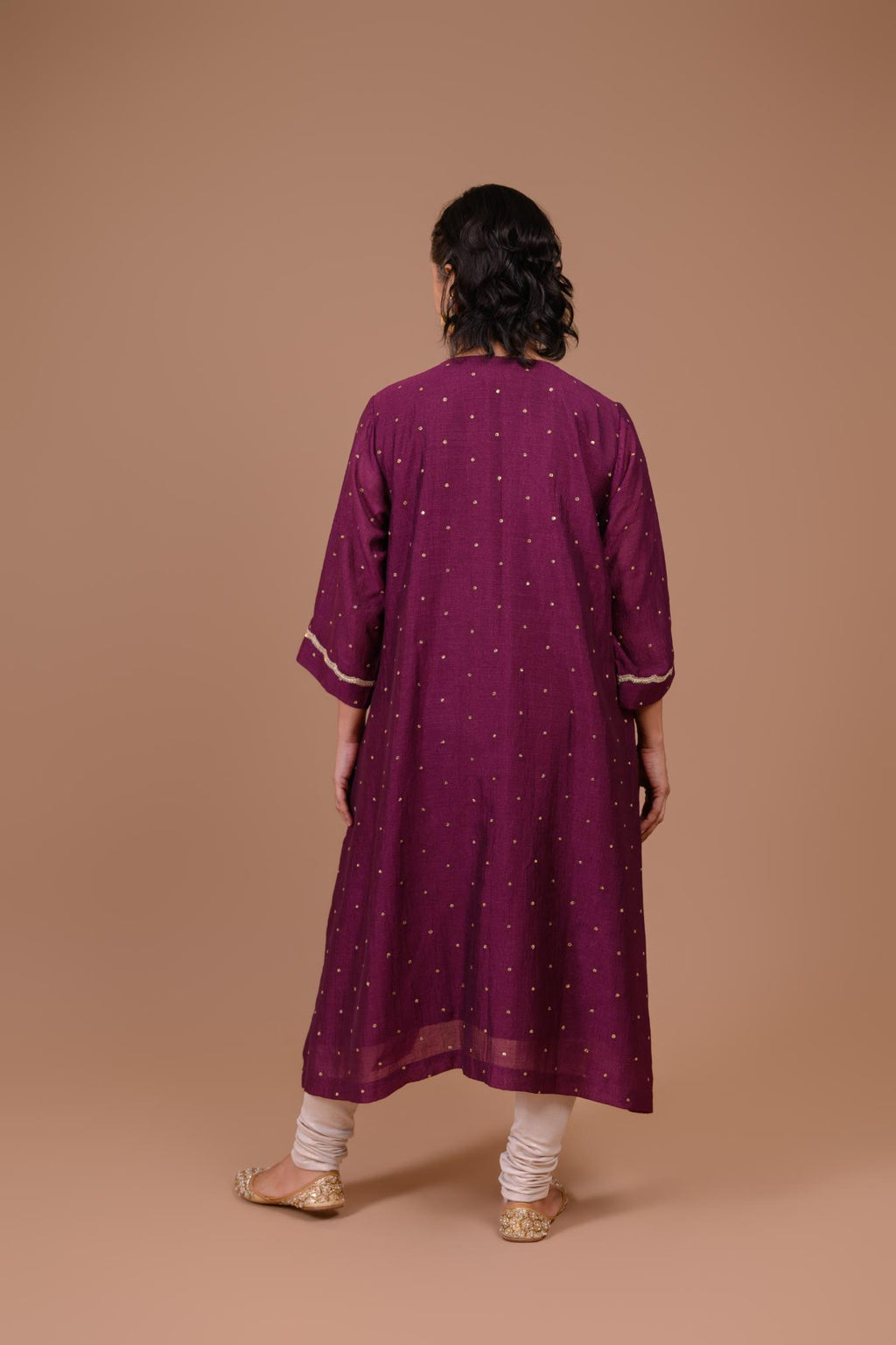 Noor | Plum silk kurta