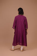 Noor | Plum silk kurta