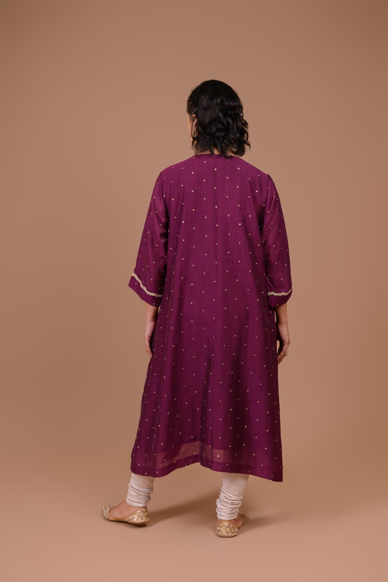 Noor | Plum silk kurta