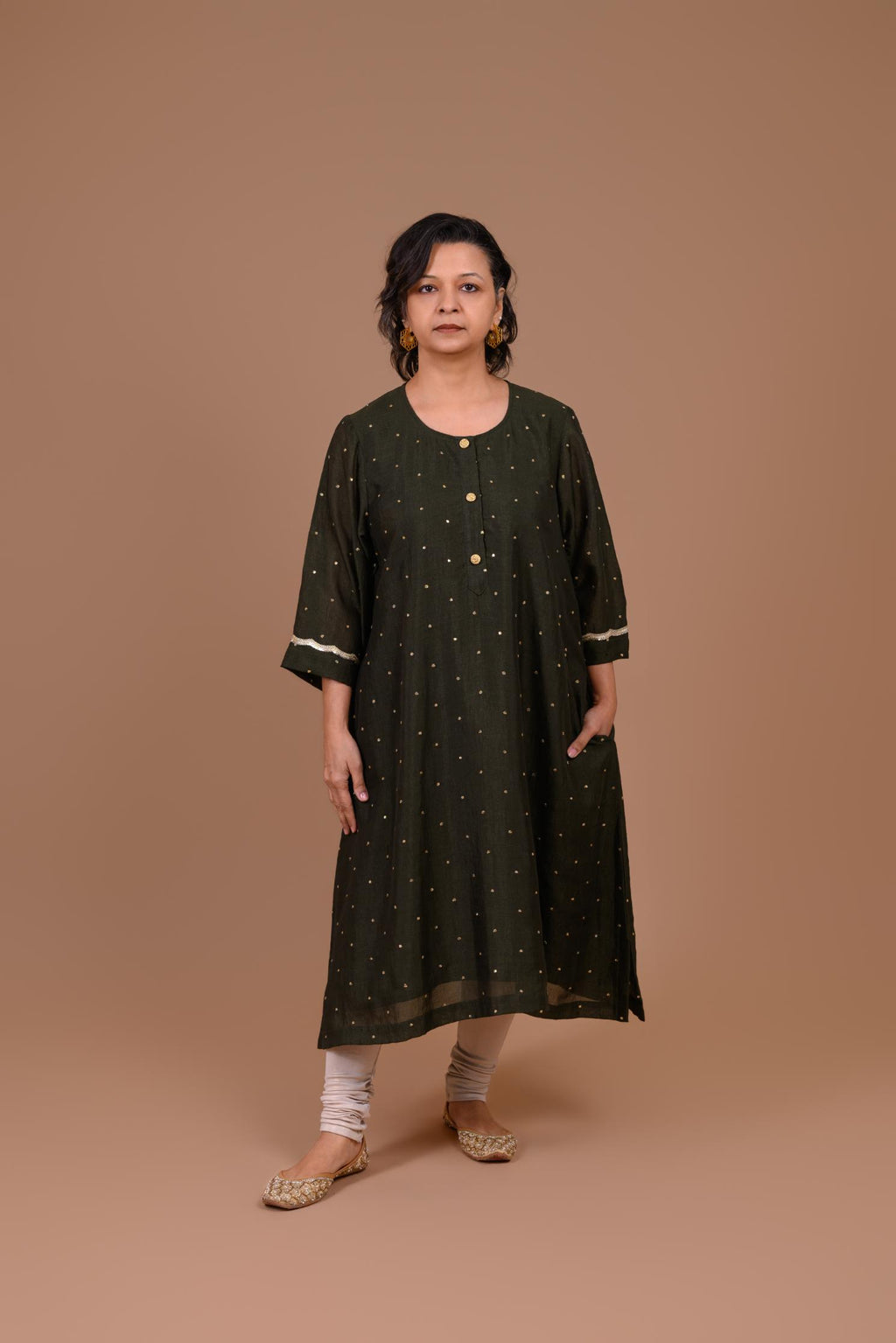 Sitaare | Dark olive green kurta