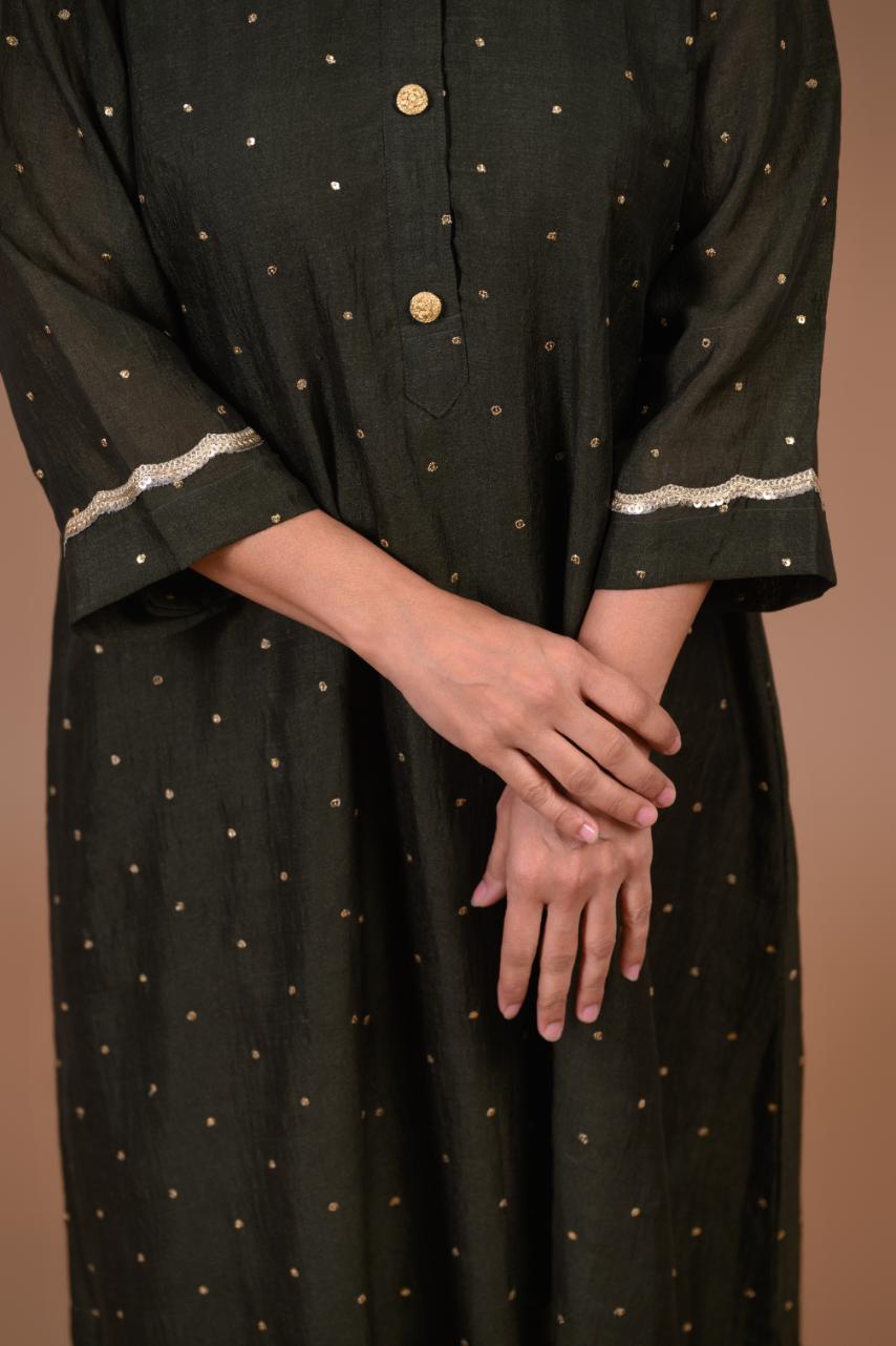 Sitaare | Dark olive green kurta