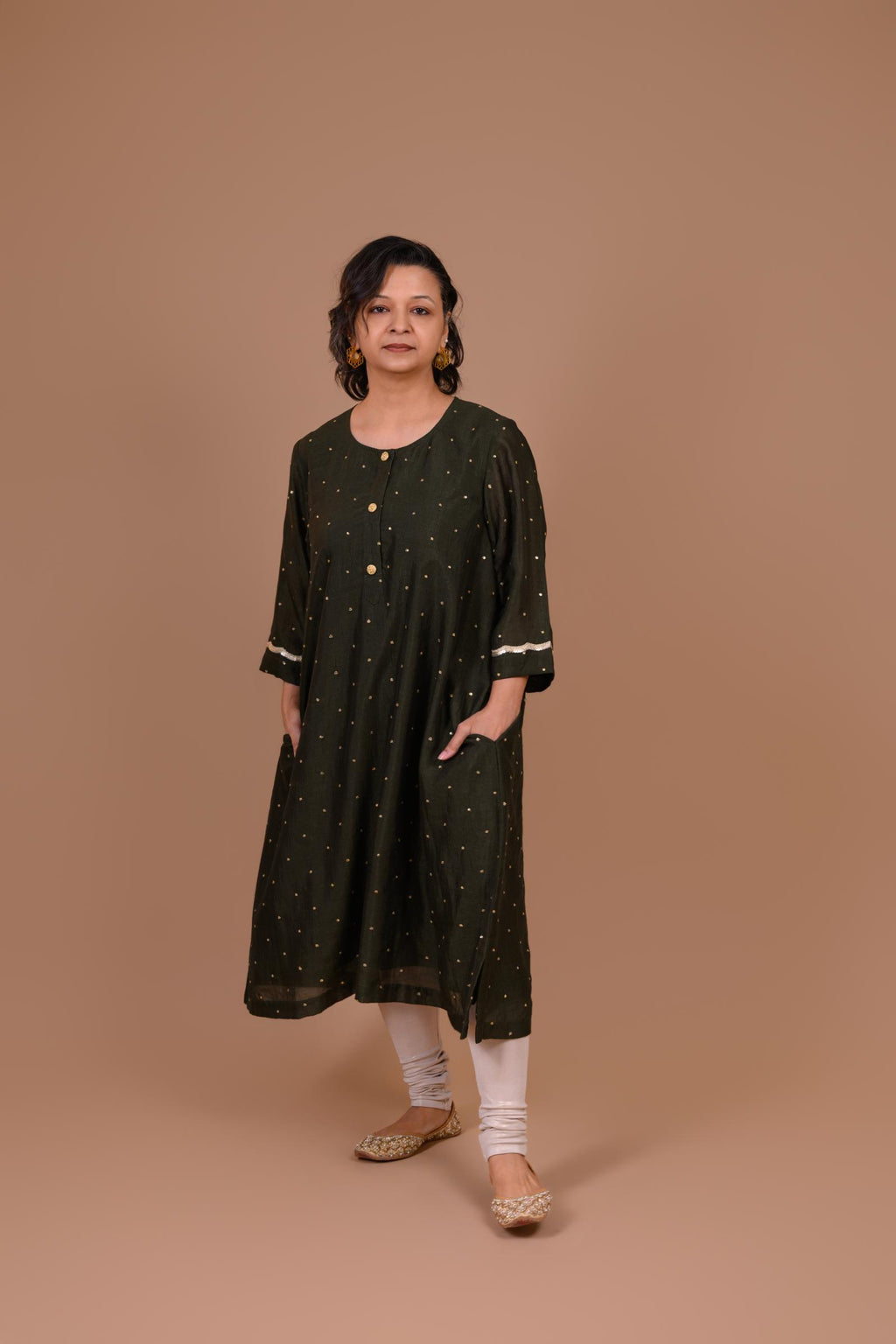 Sitaare | Dark olive green kurta
