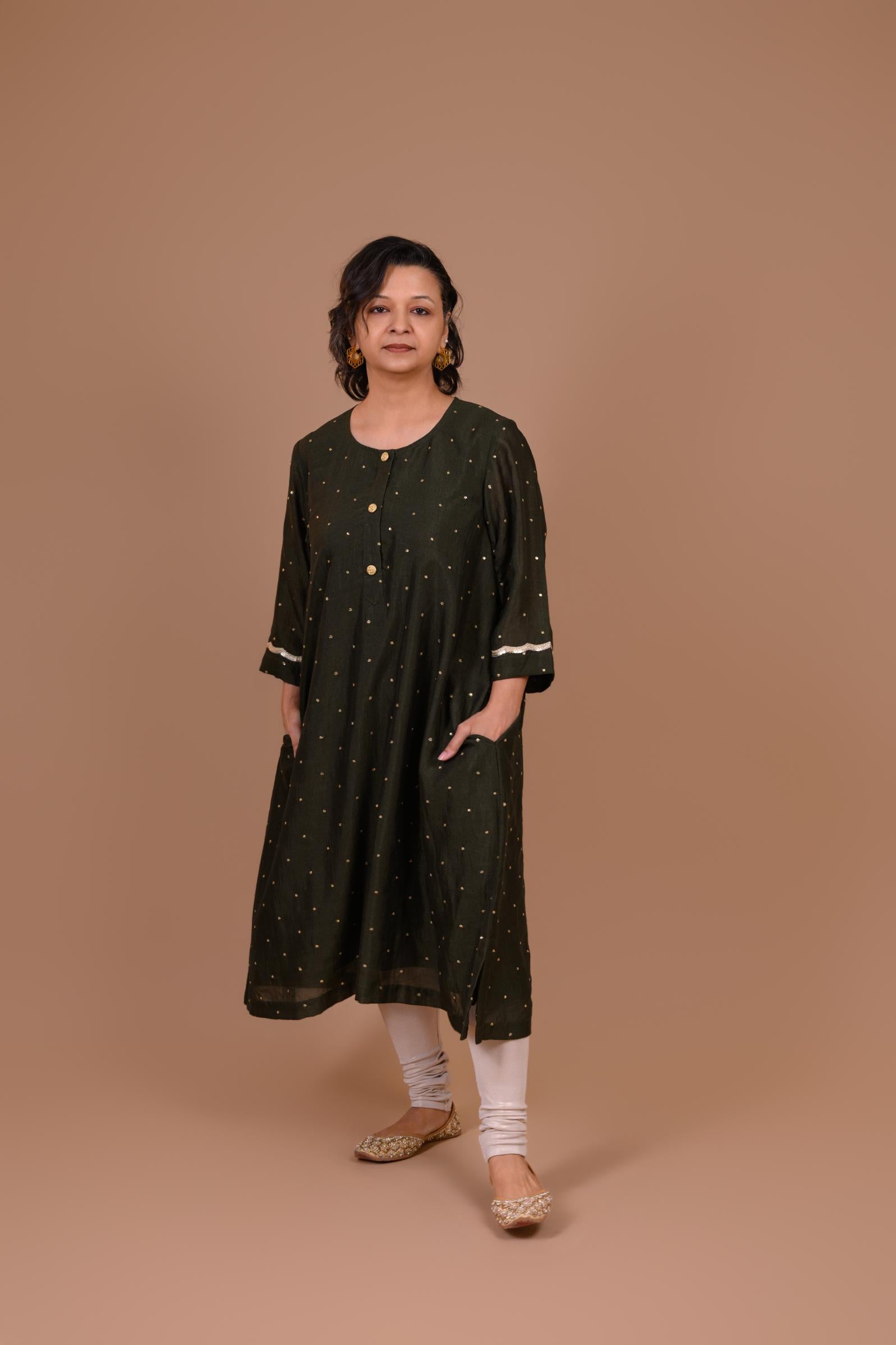 Sitaare | Dark olive green kurta