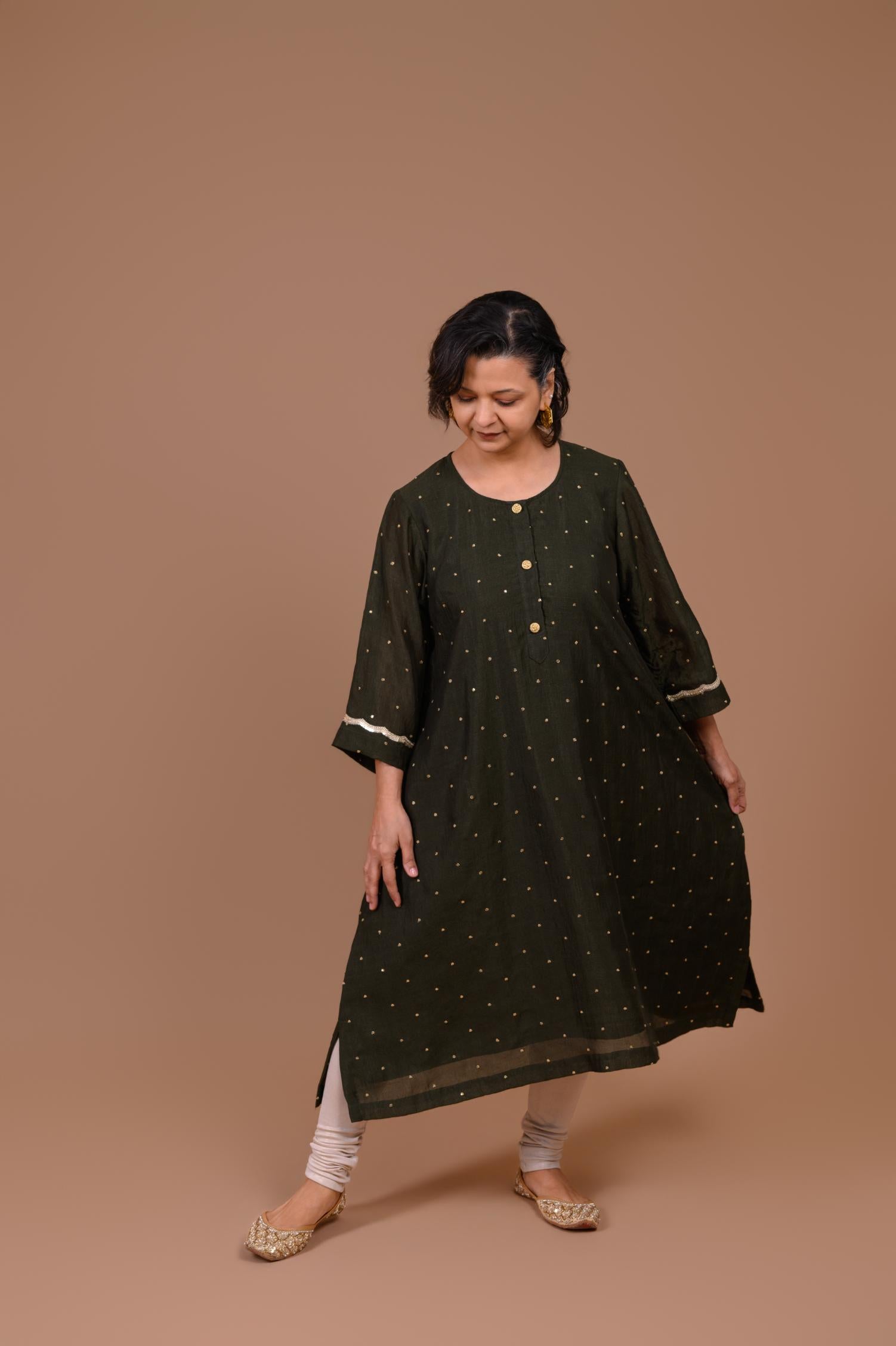 Sitaare | Dark olive green kurta