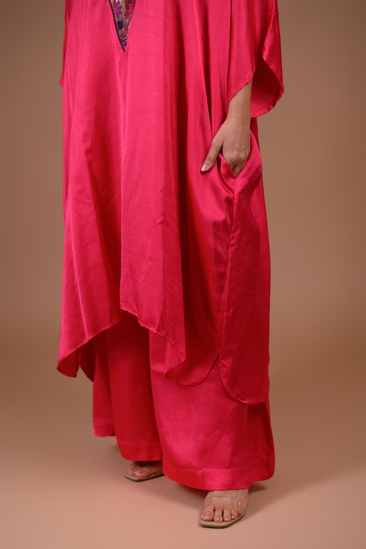 Gulabo | Rose pink kaftan co-ord set