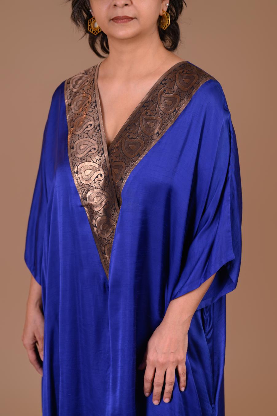Neela |Royal blue kaftan co-ord set