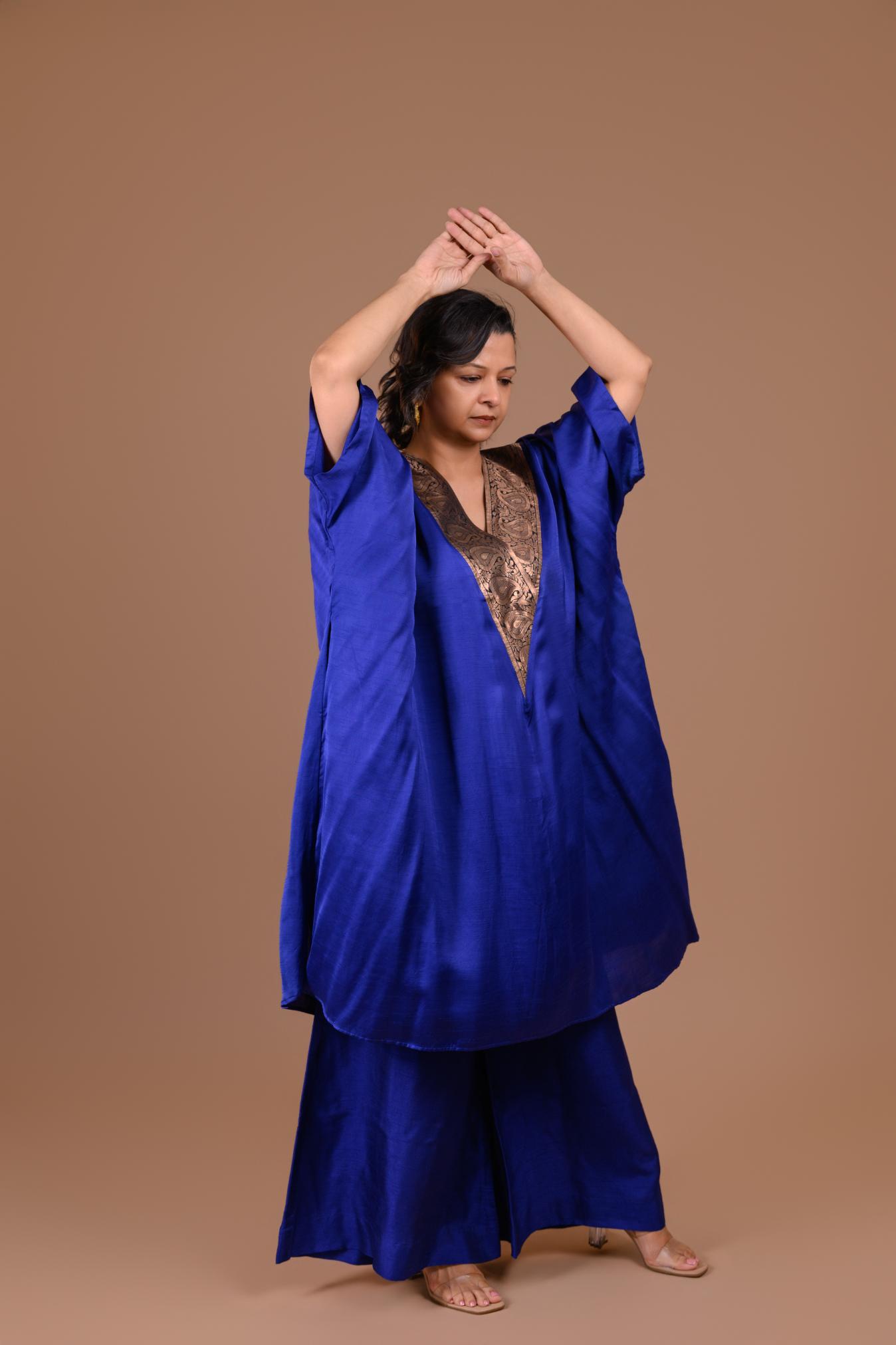 Neela |Royal blue kaftan co-ord set